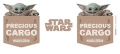 CurePink Bílý keramický hrnek Star Wars|Hvězdné války TV seriál The Mandalorian: Precious Cargo - mladý Yoda (objem 315 ml)