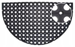 Euromat Venkovní gumová rohožka půlkruhová černá 75 x 45 cm