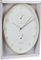 Koopman Nástěnné hodiny do obývacího pokoje bílé kulaté 34 cm