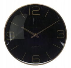 Koopman Nástěnné hodiny do obývacího pokoje moderní černé 30,5 cm