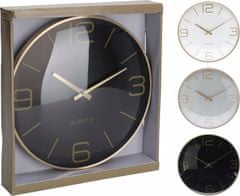 Koopman Nástěnné hodiny do obývacího pokoje moderní černé 30,5 cm