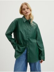 ONLY Zelená dámská koženková košile ONLY Mia S