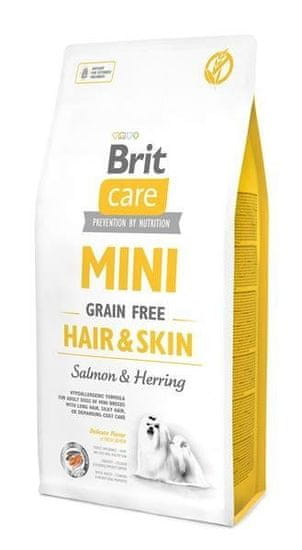 Brit Mini Grain-Free Hair & Skin 2 kg hypoalergenní granule bez obilovin pro dospělé psy miniaturních plemen s dlouhou srstí 2 kg