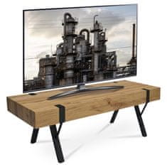 Autronic TV stolek 120x40x40 cm, MDF deska, 3D dekor divoký dub, kov - černý lak AHG-262 OAK