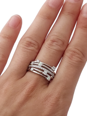 ibeauty Opálový prsten s bílými opálovými a zirkonovými kamínky ve velikostech 58, 61 a 65