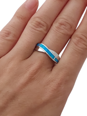 ibeauty Opálový prsten s opálovými pásky ve velikosti 59