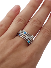 ibeauty Opálový prsten s opálovými a zirkonovými kamínky ve velikostech 60 a 62