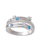 ibeauty Opálový prsten s opálovými a zirkonovými kamínky ve velikostech 60 a 62