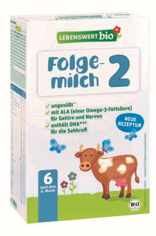 Levně Lebenswert bio pokračovací kojenecké mléko 2