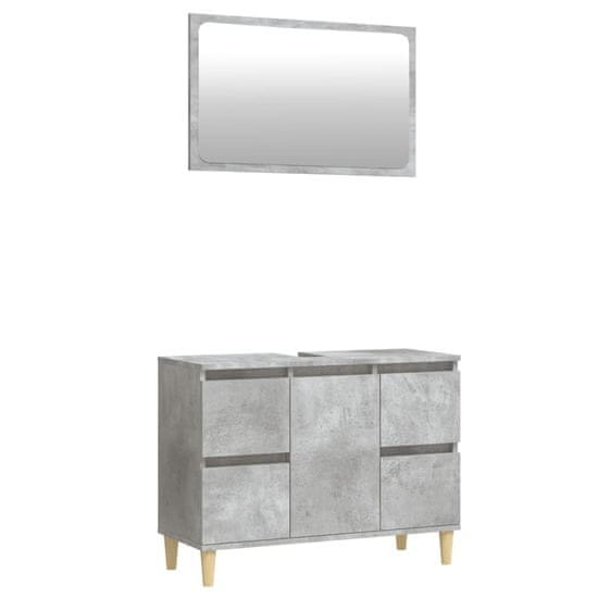 Vidaxl 2dílný set koupelnového nábytku betonově šedý kompozitní dřevo