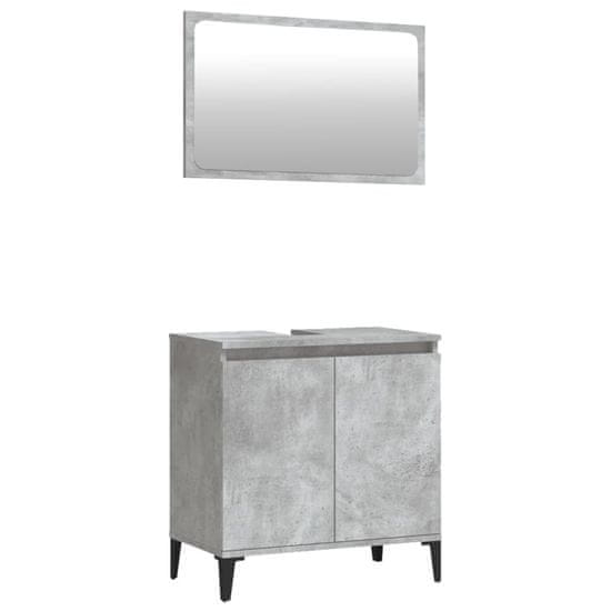 Vidaxl 2dílný set koupelnového nábytku betonově šedý kompozitní dřevo