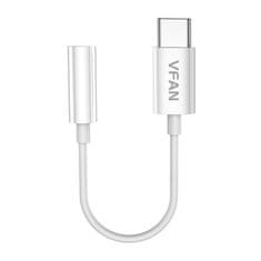 IZMAEL kabel USB-C pro jack 3.5mm AUX - Bílá KP26290