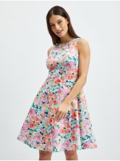 Orsay Růžovo-krémové dámské květované šaty 38