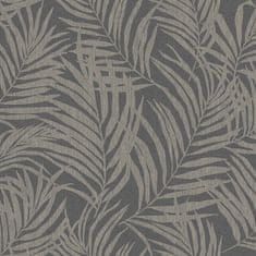 Šedo-stříbrná vliesová tapeta s listy palmy MN2013, Maison, 0,53 x 10,05 m