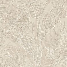Luxusní béžová vliesová tapeta, palmové listy GR322102, Grace, 0,53 x 10 m