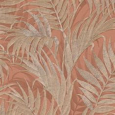 Luxusní terakotová vliesová tapeta, palmové listy GR322106, Grace, 0,53 x 10 m