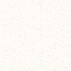 Bílá dětská vliesová tapeta s růžovými hvězdičkami, 7005-3, Noa, 0,53 x 10,05 m