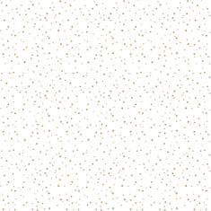 Bílá dětská vliesová tapeta se zlatými hvězdičkami, 7005-2, Noa, 0,53 x 10,05 m