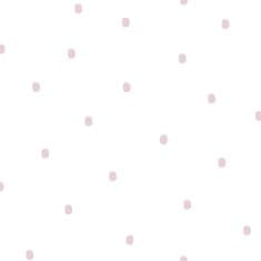 Bílá papírová tapeta s růžovými puntíky 3359-2, Oh lala, 0,53 x 10,05 m