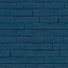 Vliesová tapeta na zeď, imitace petrolejově modré cihly GV24257, Good Vibes, 0,53 x 10,05 m