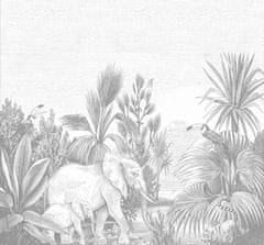 Vliesová obrazová tapeta Džungle, sloni 159061, 300 x 279 cm, Forest Friends