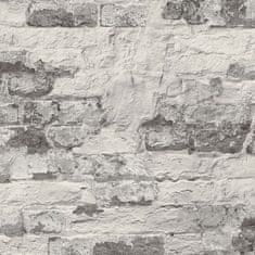 Šedá vliesová tapeta na zeď, cihlová zeď WL3301, Wanderlust, 0,53 x 10,05 m