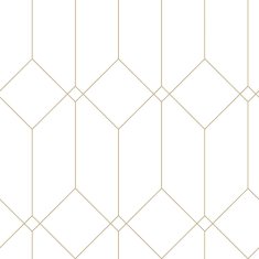 Bílá geometrická vliesová tapeta na zeď, zlaté linie 139223, Art Deco, 0,53 x 10,05 m