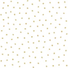 Bílá vliesová tapeta se zlatými puntíky 138937, Little Bandits, Black & White, 0,53 x 10,05 m