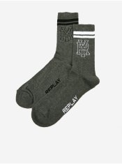 Replay Sada dvou párů pánských ponožek v tmavě šedé barvě Replay 35-38