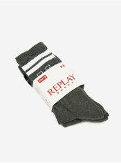 Replay Sada dvou párů pánských ponožek v tmavě šedé barvě Replay 35-38