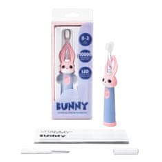 Vitammy Bunny Sonický zubní kartáček pro děti s LED světlem a nanovlákny, 0-3 roky, růžový