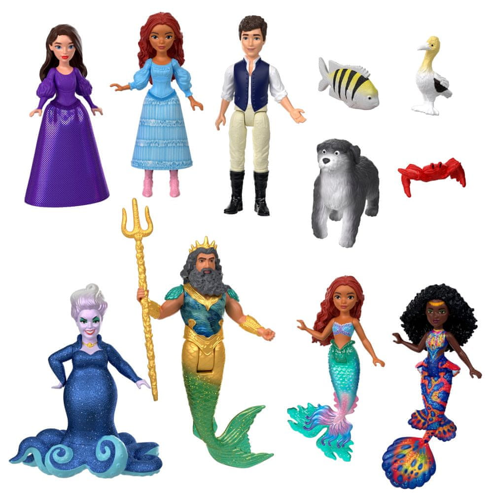 Disney The Little Mermaid Sada malých panenek a kamarádů ze země a moře HND30