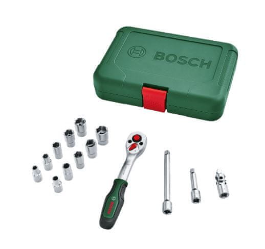 Bosch sada nástrčných hlavic 14dílná 1/4 s pohonem (1.600.A02.BY0)