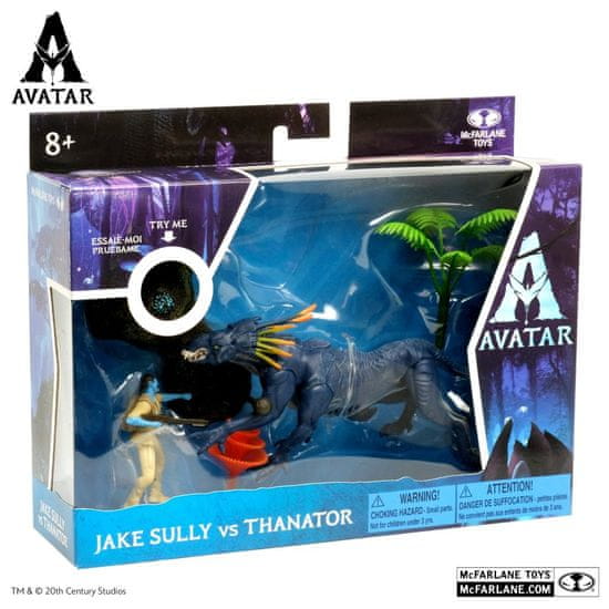 McFarlane Avatar The Way of Water Jake Sully vs Thanator svítí