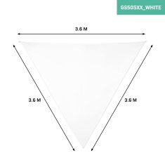 VONROC Sluneční plachta - Trojúhelníková- Prémium - ∆ 360 cm - Voděodolná | Bílá 