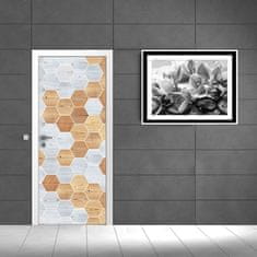Vliesová obrazová tapeta na dveře Hexagony 33101, 91 x 211 cm, Photomurals