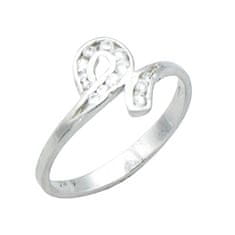 LS Prsten s kamínky stříbro 925/1000 rhodiované 52