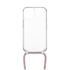 FIXED Pouzdro Pure Neck s růžovou šňůrkou na krk pro Samsung Galaxy A55 5G