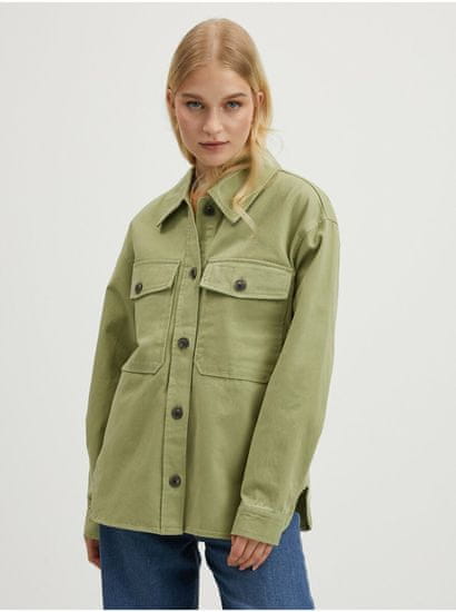 Vero Moda Světle zelená dámská lehká košilová bunda VERO MODA Fame