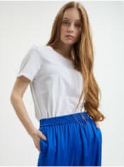 ONLY Tmavě modré dámské saténové široké kalhoty ONLY Victoria M