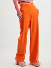 Vero Moda Oranžové dámské široké kalhoty VERO MODA Lis Cookie S/32