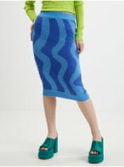 Noisy May Modrá dámská vzorovaná svetrová midi sukně Noisy May Cosmic XS