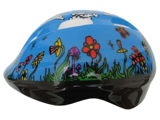 360Fly Dětská cyklistická helma Fly modrá s kytičkami M