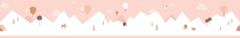 Růžová dětská samolepící bordura, hory, balony 7501-3, Noa, 0,155 x 5 m