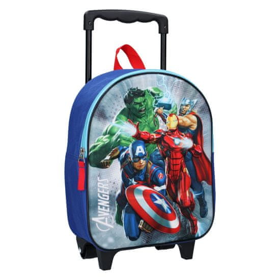 Vadobag Dětský cestovný 3D kufr na kolečkách Avengers - Save The day