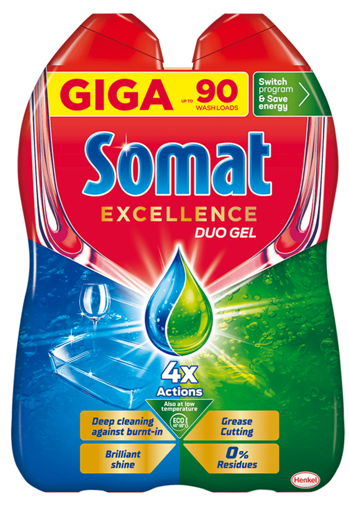 Levně Somat Excellence Duo gel do myčky proti mastnotě 90 dávek, 1620 ml