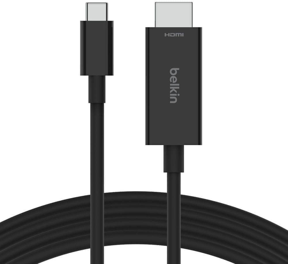 Levně Belkin kabel USB-C na HDMI 2.1, 2m, černá, AVC012bt2MBK