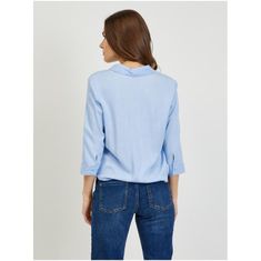 Orsay Světle modrá dámská košile s uzlem ORSAY_600235-530000 44