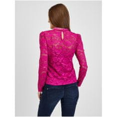 Orsay Tmavě růžové dámské krajkované tričko ORSAY_177051-375000 S