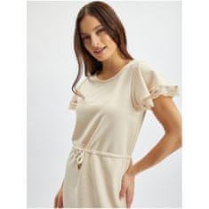 Orsay Béžové dámské mikinové šaty s krajkou ORSAY_443007-048000 XS